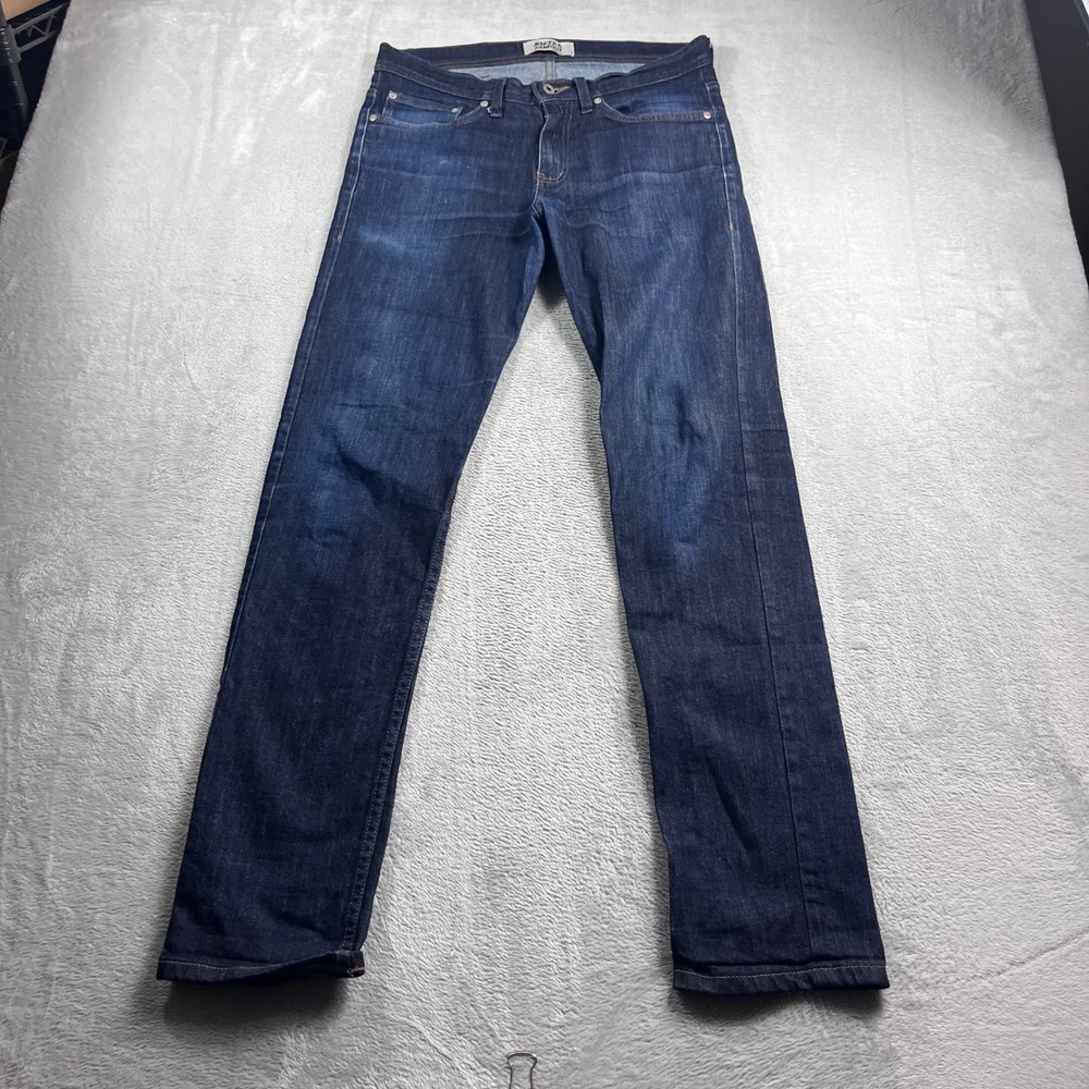 Naked & Famous Mens Indigo Blue Denim Jeans Straight Slim Fit Size 31x31